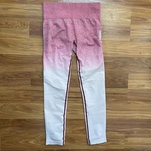 Pink White Ombré GymShark Leggings